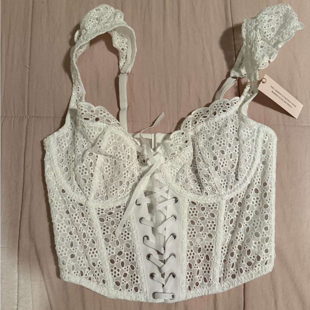 Victoria secret dream angel white eyelet corset top Brand new